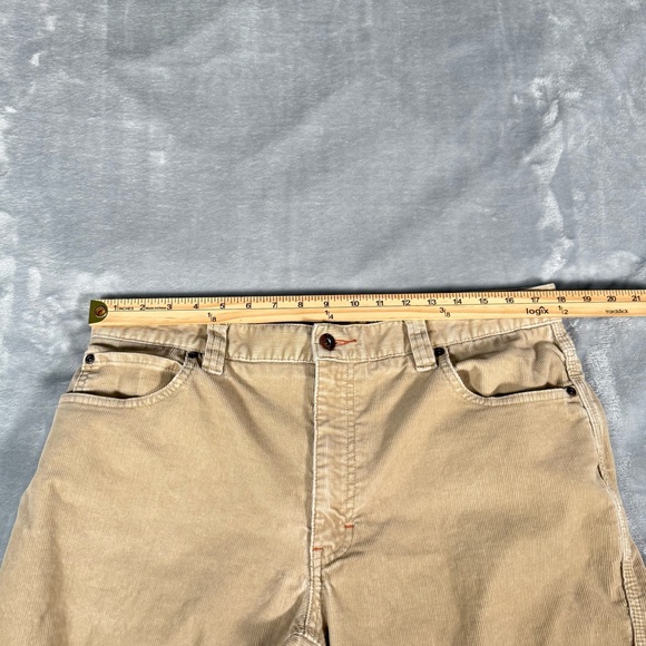 LL Bean Corduroy Carpenter Pants Mens 36x30 (Fits 36x29) Straight Fit Khaki - Picture 6 of 10
